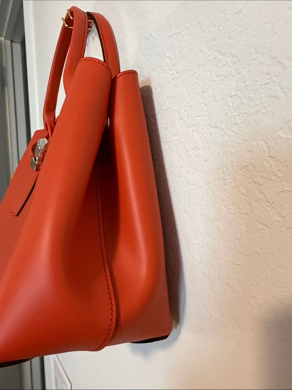 Longchamp Orange Leather Satchel with Silver Hardware - Picture 7 of 9